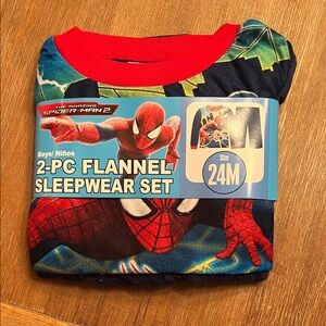 Spider-Man 2-Piece Flannel Sleepwear Set for Kids - Red and Blue
